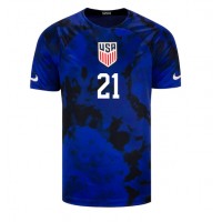 United States Timothy Weah #21 Replica Away Shirt World Cup 2022 Short Sleeve